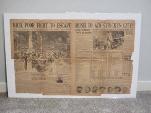 lot 74 image: Great San Francisco Earthquake - Original 1907 Newsprint - The New York Evening Journal - Centerfold, April 20, 1907