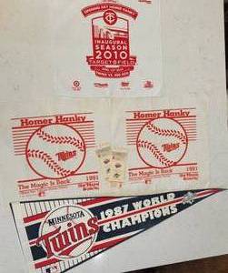 lot 101 image: Twins Memorabilia Collection  Tickets  Pendant  Hankies
