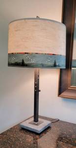 lot 44 image: Pierced Constellation Hand Painted Industrial Table Lamp