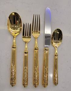 lot 22 image: Ricci Gold Electroplate Flatware Service  Amalfi Pattern