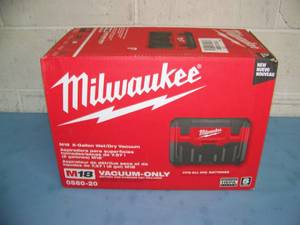 lot 20 image: Milwaukee Tool M18 Cordless 2-Gallon Wet  Dry Vacuum - Model 0880-20 - New in Box
