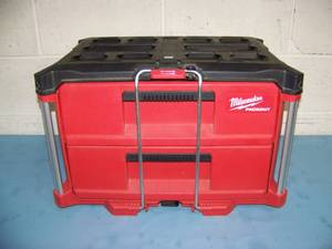 lot 55 image: Milwaukee Tool PACKOUT 2-Drawer Tool Box