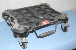 lot 66 image: Milwaukee Tool PACKOUT Modular Storage System  Organizer Dolly with QuickStop Loading Lever - Model 48-22-8410