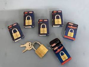 lot 33 image: Lot of 6 - New - ABUS 55-Series Solid Brass 5540 Padlocks  Pad Locks