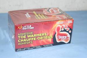 lot 138 image: New - 30 PAIRS - Little Hotties Adhesive Foot  Toe Warmers - 5-Hours of Safe Heat