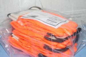 lot 135 image: New - 6 PAIRS - PVC Dipped Fluorescent Orange Foam-Lined Super-Warm Work Gloves - Size Large - GloGloves 3371G