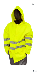 lot 139 image: NEW - M-Safe 75-1351 High Visibility ANSI 107-2010 Class 3 Compliant Rain Jacket