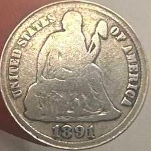 1891 Seated Liberty Dime