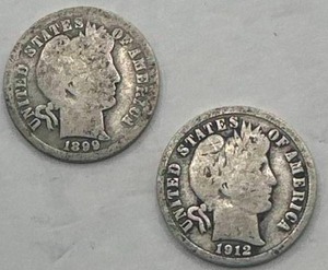 1899 & 1912 Barber Dimes