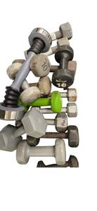 lot 84 image: Several Mix-matched 5LB-10LB dumbbells (See pictures)