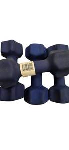 lot 74 image: KEYS Four 9LB Dumbbells (new but dirty from a trailer crash)