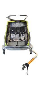 lot 95 image: Four-wheel Chariot Twin Carrier Cougar 2 Stroller with bike attachments