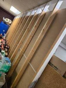 lot 100 image: Right Plywood Partition (216L x 103H with Fourteen 2x4 plankwood)