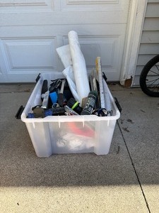 lot 34 image: Bin Full of Misc Tools  Hardware