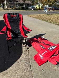 lot 14 image: QTY 4 Xtra Large Nebraska Corn Husker Foldable Chairs
