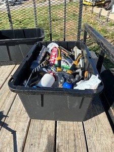 lot 36 image: Bin Full of Misc Tools  Hardware