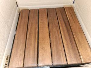 lot 9 image: 90 Acacia wood interlocking deck tiles