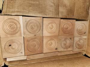 lot 51 image: Box 100 unfinished cherry trim rosettes