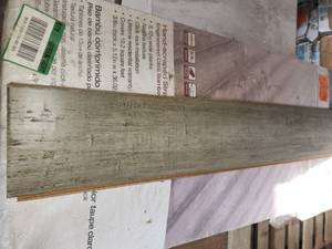lot 73 image: 8 boxes stand woven bamboo light taupe engineered flooring