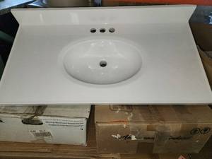lot 76 image: 36x19 white vanity sink top