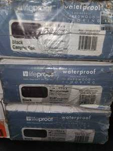 lot 107 image: 3 boxes lifeproof black canyon oak waterproof engineered hardwood flooring