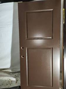 lot 146 image: 2-3680 solid core 2 panel chocolate doors
