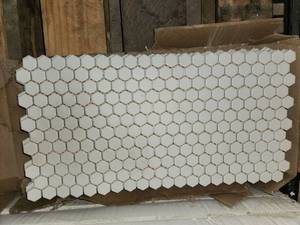 lot 161 image: White hexagon mosiac tile