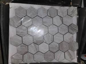 lot 178 image: Vigo gris 2x2 hexagon mosiac tile