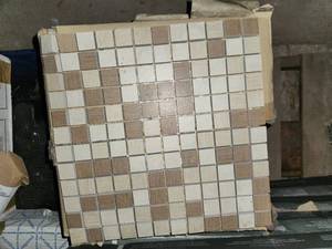 lot 184 image: 2 boxes rivergrass mosiac tile