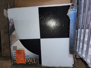 lot 232 image: 90sqft black and white peel and vinyl tile