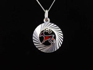 .925 Sterling Silver Red Gazelle Pendant Necklace