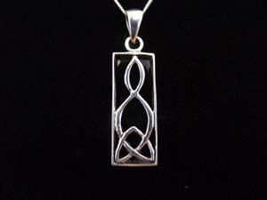 .925 Sterling Silver Celtic Fish Knot Pendant Necklace