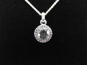 .925 Sterling Silver Zirconia Pendant Necklace