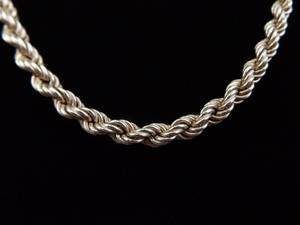 .925 Sterling Silver Thick Twisted Rope Necklace
