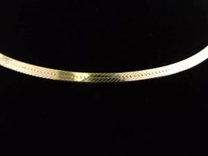 .925 Sterling Silver Vermeil Herringbone Necklace