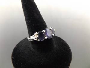 .925 Sterling Silver Amethyst Crystal Ring Size 6