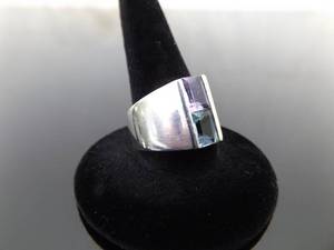 .925 Sterling Silver Topaz and Amethyst Ring Size 7