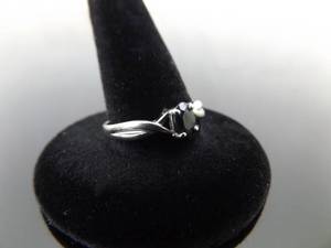 .925 Sterling Silver Black Sapphire Ring Size 8
