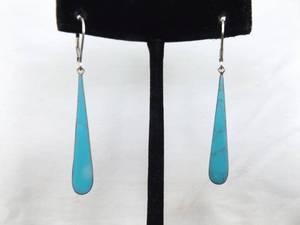 .925 Sterling Silver Howlite Dangle Hook Earrings