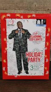 lot 8 image: Life of the Party Mens LED LIGHT-UP 3pc Christmas SUIT Holiday GREEN Size LARGE