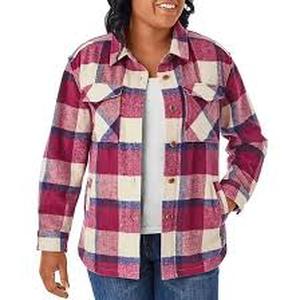 lot 87 image: Members Mark Girls Plaid Shacket Pink Size XL