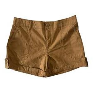 lot 109 image: Social Standard Womens Hero RelaxedFit MidRise Poplin Utility Shorts-Caramel-XL