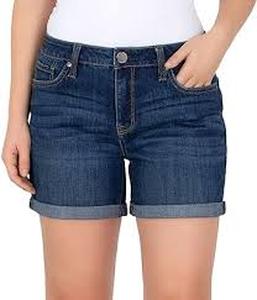 lot 112 image: Seven7 Womens Denim Rolled Cuff Slim Fit Weekend Short (Dana, 16)