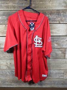 lot 102 image: Dynasty Mens Red Saint Louis Cardinals MLB Baseball Button Down Jersey Size 2XL