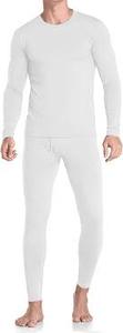 lot 148 image: Pair of Mission Ridge Mens Premium Thermal Top & Bottoms-White- 2 XL