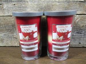 lot 191 image: Set of 2 Holiday Style Layered Scented Candles