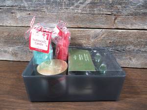 lot 192 image: Bin of Mixed Holiday Candles