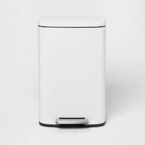 lot 214 image: 45L Rectangular Step Trash Can - Brightroom-White