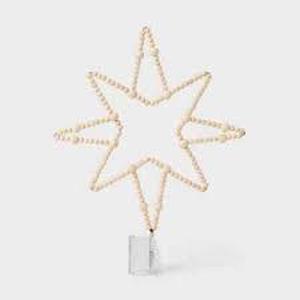 lot 224 image: Set of 2 Wood Bead Christmas Tree Topper - Threshold designed with Studio McGee