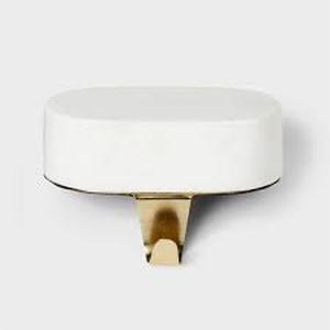 lot 240 image: Set of 2 Genuine Marble Stocking Holders in Gold Xmas Holiday Hanger